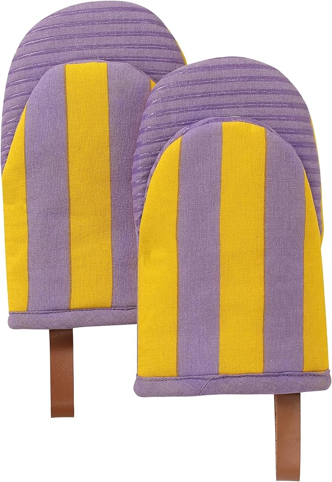 Folkulture Halloween Oven Mitts, Set of 2, Heat Resistant - (5.75"x9") | 100% Cotton, Non Slip, Heat Resistant, Silicone, Mini Mits with Hanging Loop, Kitchen Décor, Cooking Gifts, Halloween Décor