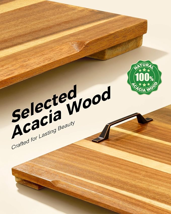 Gaialoop Noodle Board Stove Cover for Gas Stove with Handles, Acacia Wood | Acacia wood stovetop cover adds counter space, hides stains, elevates your kitchen and protects most 30" gas stoves