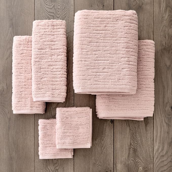 SKL Home CloudSoft Hand Towel Set, 2-Piece, 100% Cotton Luxury, Blush Pink | Premium spa-level quality. 600 GSM weight. Ultra plush & absorbent. For use in the bathroom, kitchen, bar or any sink space.