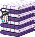 Homaxy Large Premium Cotton Kitchen Towels 16"x 28", 8 Pack, Purple | Natural Ring Spun 390 GSM Dish Towels, Super Absorbent Terry Kitchen Hand Towels, Soft Tea Towels with Hanging Loop