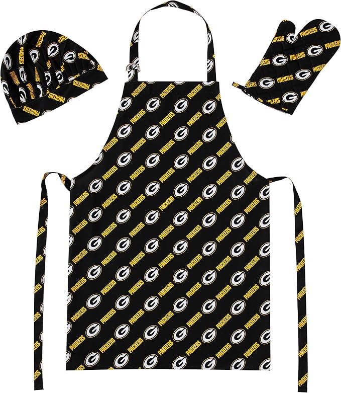 Northwest NFL unisex-adult 3-piece Apron, Oven Mitt and Chef Hat Set