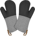 Cuisinart Heritage Kitchen Oven Mitts, Heat-Resistant, 2-Pack, 7"x13" | Non-slip neoprene palm grips up to 350°F, long cuff shields forearms, hang loop for storage, handles cast iron and grilling
