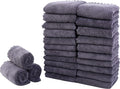 Sunny zzzZZ 24 Pack Kitchen Dishcloths - Does Not Shed Fluff - Reusable Dish Towels, Dish Cloths, Super Absorbent Coral Fleece Cleaning Cloths, Nonstick Oil Washable Fast Drying, 10 x 20 Inch (Grey)