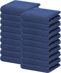 Homaxy 100% Cotton Waffle Weave Kitchen Dish Towels 18-Pack, Navy Blue | 13 x 28 Inches, Ultra Soft Absorbent Dish Towels, Quick Drying Cleaning Towels