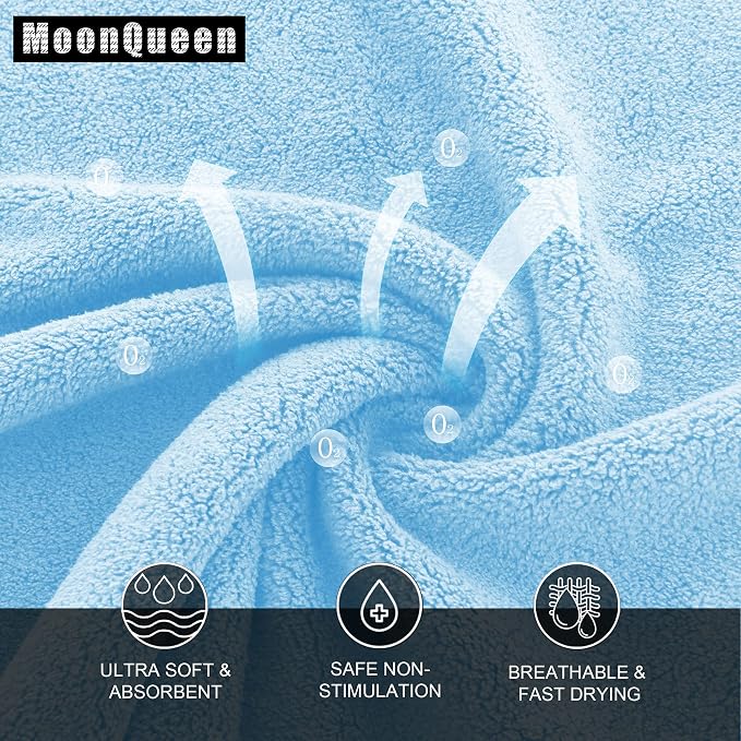 MOONQUEEN Ultra Soft Premium Washcloths Set - 12 x 12 inches - 72 Pack - Quick Drying - Highly Absorbent Coral Velvet Bathroom Wash Clothes (Aquamarine)