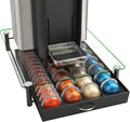 Deco Brothers Tempered Glass Vertuo Pod Holder, Fits 28 Large/56 Small Pods | Compatible with Nespresso Capsule, Black