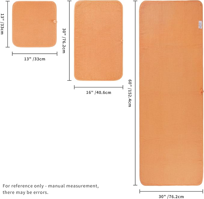 POLYTE 430 GSM Poly Blend Microfiber Quick Dry Waffle Bath Towel Set of 6 | 2-Body Towels, 2-Hand Towels, 2-Wash cloths, Oversize, Lint Free