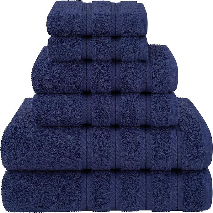 American Soft Linen 100% Cotton Luxury Turkish Towels, 6 Piece Towel Set | Soft Absorbent Quick Dry OEKO Tex Standard 100 Certificated Durable Machine Washable Premium Hotel Quality