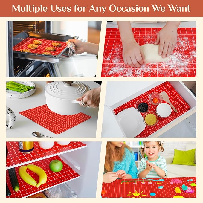 GTJ Silicone Baking Mat Roll, Reusable Baking Sheet Liners, 16 in x 6 ft | Free Cut to Size, Food-Grade, Non-Stick, Non-Slip, For Dough, Pastry, Air Fryer, Freeze Dryer, Oven Pan, Kitchen Counter