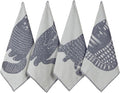 Cat Themed Funny Dish Towels for Kitchen Drying, 100% Cotton Kitchen Tea Towel Set of 4, Housewarming Birthday Gift for Cat Lovers (Cats' Moods)