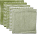 DII Everyday Kitchen Assorted Dishcloth Set of 5, 12x12, Antique Green