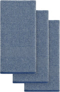 Mordimy Premium Large Cotton Kitchen Towels (18"x 28", 3 Pack), Navy Blue | 100% Ring Spun Cotton, Super Absorbent, 380 GSM, Flat & Terry, Soft, Hanging Loop Dish Towels