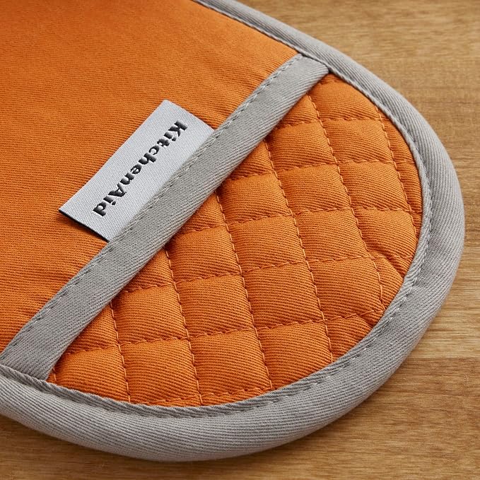 KitchenAid Asteroid Pot Holder 2-Pack Set, Honey Orange, 6.5"x10"
