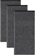 Homaxy 380 GSM Cotton Premium Kitchen Towels 3 Pack, 18"x 28", Black | Flat and Terry Dish Towels, Highly Absorbent Tea Towel Set with Hanging Loop, Soft Utility Kitchen Hand Towels