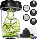 Fullstar Vegetable Spiralizer & Slicer, Veggie Noodle Maker Kitchen Gadget | 8 in 1 Compact Vegetable Slicer & Zucchini Noodle Maker with Sharp Stainless Steel Blades & A Safety First Design