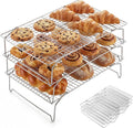 E-far Cooling Rack 15”x10”, 3-Tier Collapsible for Cooking and Baking | Tight-Wire Stainless Steel Cookie Rack for Baking Sheet, Oven, Roasting, Stackable & Space Saving, Dishwasher Safe