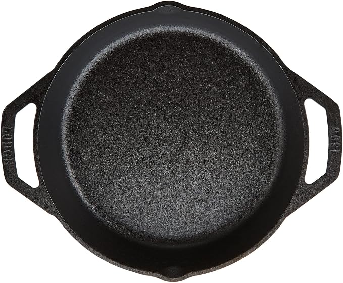 Lodge 10.25 Inch Pre-Seasoned Cast Iron Skillet - Dual Assist Handles - Use in Oven, on Stove, on the Grill, or Over a Campfire - Black (Pack of 3)