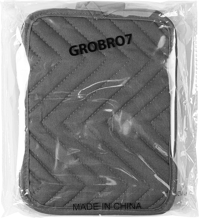 5Pack Pocket Pot Holders Cotton Heat Resistant Potholder Multipurpose Hot Pads Machine Washable Oven Mitts Cooking Pads Bulk for Daily Kitchen Baking and Cooking 8.9 x 6.9 Inch Grey