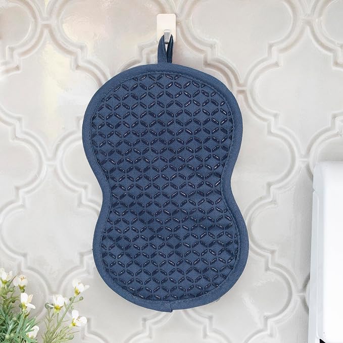 All-Clad Premium Pot Holder: Heat Resistant up to 500 Degrees - 100% Cotton, 10"x8" Hot Pad for Kitchen and Barbecue, 2-Pack, Indigo