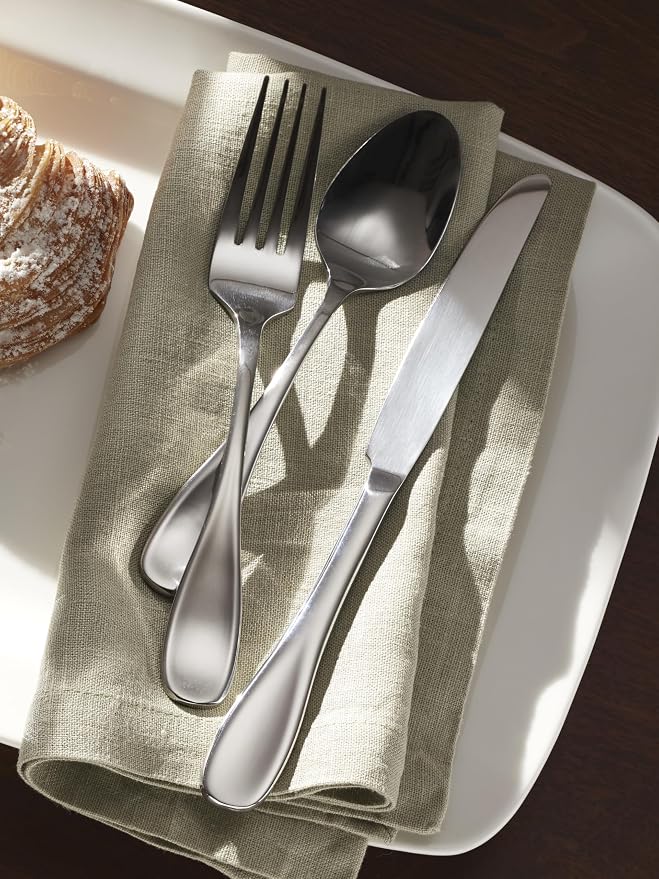 Oneida Voss 20-Piece 18/0 Silverware Set for 4, Flatware | silver, dishwasher safe | includes knives, forks, and spoons | heavy duty, cutlery set, utensil set, wedding silverware