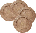 Ch, Charge it by Jay Harvest Round Rattan Charger Plate - Set of 4, brown | Handwoven Natural Rattan With Warm Finish, 13x13in Round Fit For Dinner Plates, Durable Charger Set For Weddings & Banquets