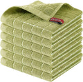 Homaxy 100% Cotton Terry Kitchen Dish Cloths, 6 Pack, Sage Green | Ultra Soft and Absorbent, Suitable for Drying and Washing Dishes