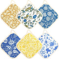 6 Pack Pot Holders 100% Cotton Heat Resistant Potholder, Machine Washable Pot Holder, Hot Pads, Table Pads for Cooking Baking (R)
