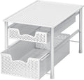 Simple Houseware Stackable 2 Tier Sliding Basket Organizer Drawer, White