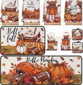 Fanfanwin 10 Pcs Fall Football Kitchen Decor and Accessories Set Autumn Kitchen Towels Pot Holders Oven Mitts and Rugs Set Football Decorations for Home Baking Cooking BBQ Housewarming Gifts