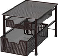 Simple Houseware Stackable 2 Tier Sliding Basket Organizer Drawer, Bronze