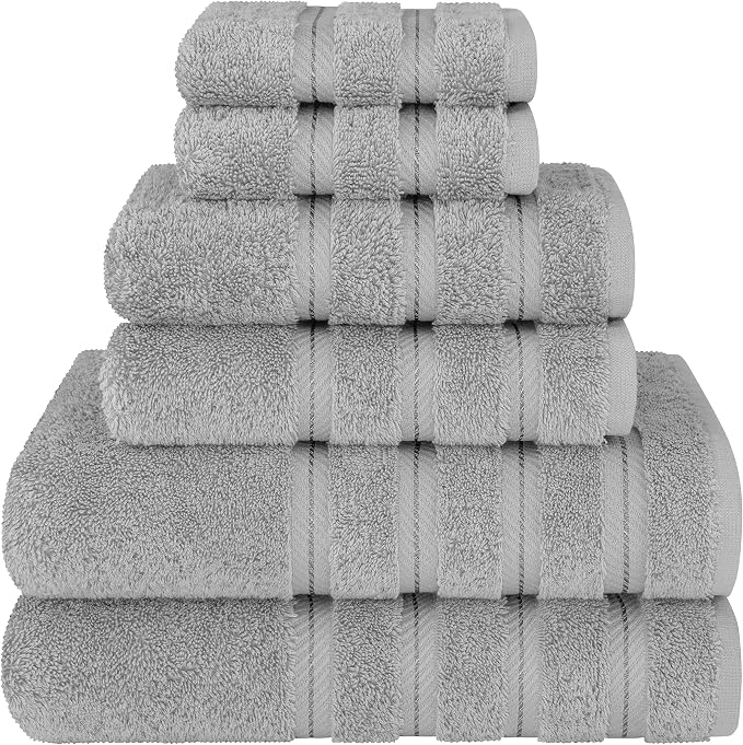 American Soft Linen 100% Cotton Luxury Turkish Towels, 6 Piece Towel Set | Soft Absorbent Quick Dry OEKO Tex Standard 100 Certificated Durable Machine Washable Premium Hotel Quality