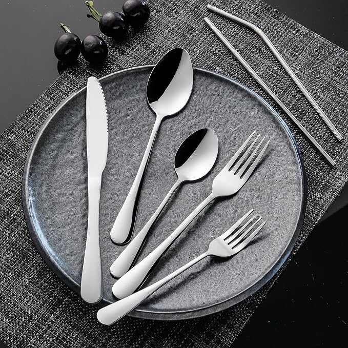 28 Pieces Silverware Service for 4 Flatware Set Stainless Steel Utensils Cutlery Set Dishwasher Safe