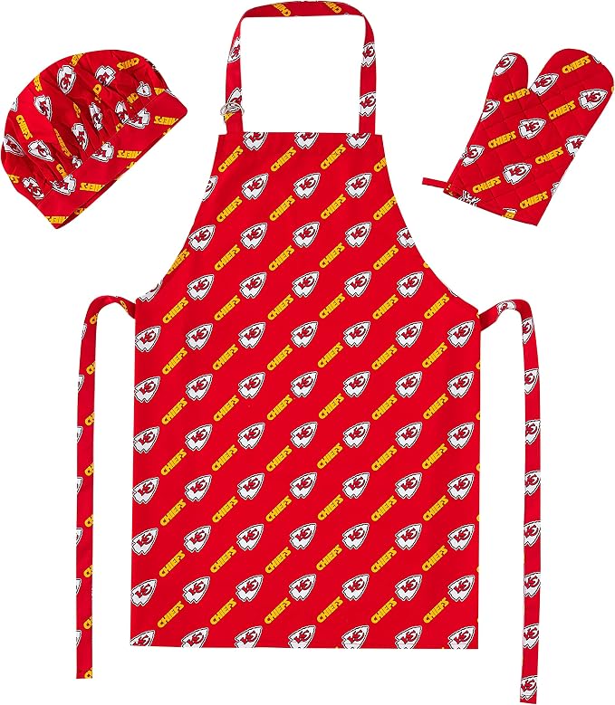 Northwest NFL unisex-adult 3-piece Apron, Oven Mitt and Chef Hat Set