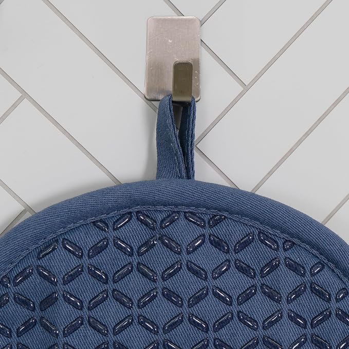 All-Clad Premium Pot Holder: Heat Resistant up to 500 Degrees - 100% Cotton, 10"x8" Hot Pad for Kitchen and Barbecue, 2-Pack, Indigo