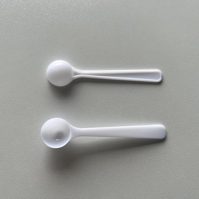 1g/2ml Measuring-Spoons Scoop for Creatine,Powders,Cooking,Recipes,Lab,Food Grade PP Material,BPA-free,Meets FDA Standards，2-Packs(With milliliter scale marking) White