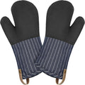 Cuisinart Heritage Kitchen Oven Mitts, Heat-Resistant, 2-Pack, 7"x13" | Non-slip neoprene palm grips up to 350°F, long cuff shields forearms, hang loop for storage, handles cast iron and grilling