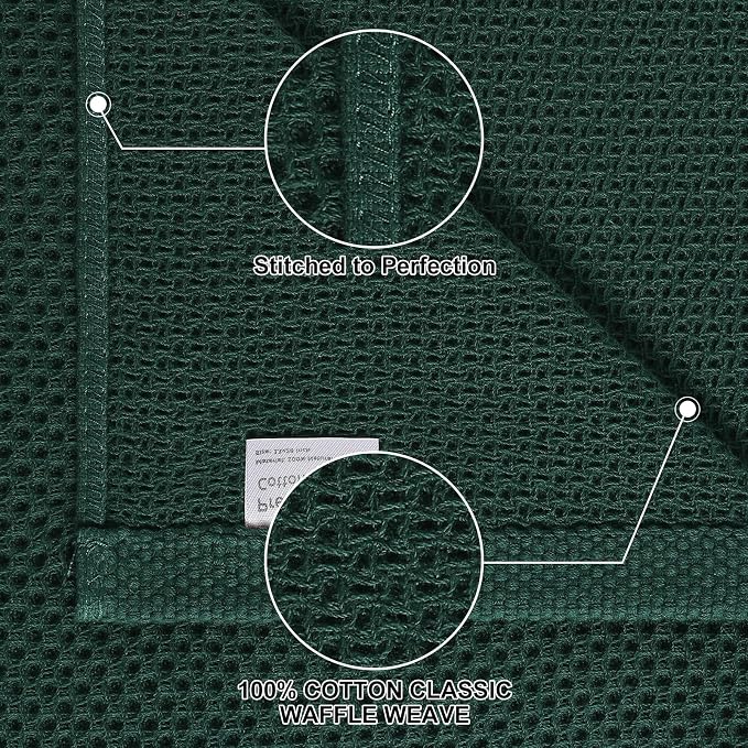 Homaxy 8 Pack 100% Cotton Kitchen Towels and Dishcloths Set, Blackish Green | 12 x 12 Inches and 13 x 28 Inches Kitchen Towels Set, Ultra Soft Absorbent Dish Cloths for Washing Dishes