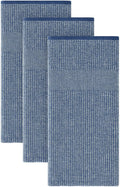 Homaxy 380 GSM Cotton Premium Kitchen Towels 3 Pack, 18"x 28", Navy Blue | Flat and Terry Dish Towels, Highly Absorbent Tea Towel Set with Hanging Loop, Soft Utility Kitchen Hand Towels