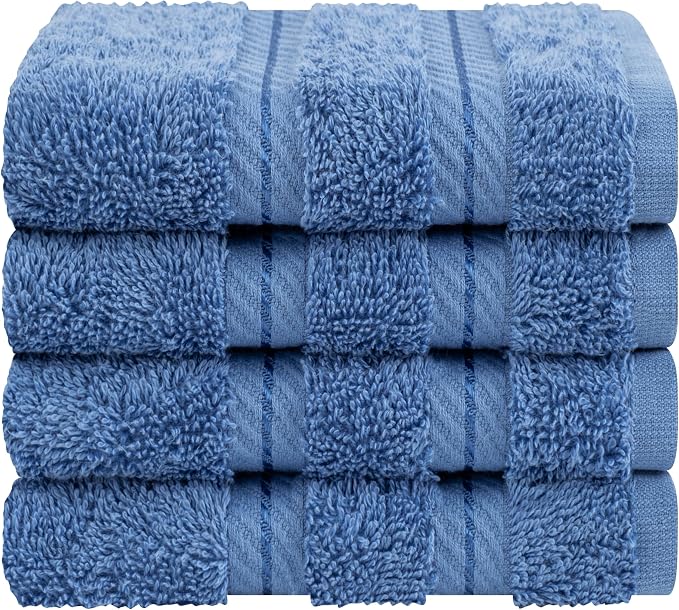 American Soft Linen 100% Cotton Luxury Turkish Towels, 4 PC Washcloth Set | Soft Absorbent Quick Dry OEKO Tex Standard 100 Certificated Durable Machine Washable Premium Hotel Quality