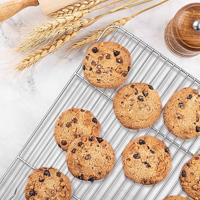 Herogo 8.6” x 6.3” Cooling Rack, 3 PCS Mini Stainless Steel Baking Racks | Rust-resistant & Heavy-duty, Oven & Dishwasher Safe, Baking Cooking Wire Rack, for Cookie Bread Bacon