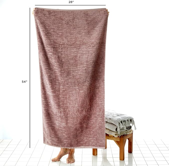 SKL Home CloudSoft Bath Towel Set, 6-Piece, 100% Cotton Luxury, Soft Plum | 2 Bath towels, 2 hand towels, 2 washcloths. Premium spa-level quality. 600/520 GSM weight. Ultra plush & absorbent.