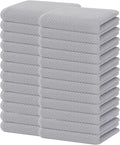 Homaxy 100% Cotton Waffle Weave Kitchen Dish Towels 24-Pack, Light Gray | 13 x 28 Inches, Ultra Soft Absorbent Dish Towels, Quick Drying Cleaning Towels