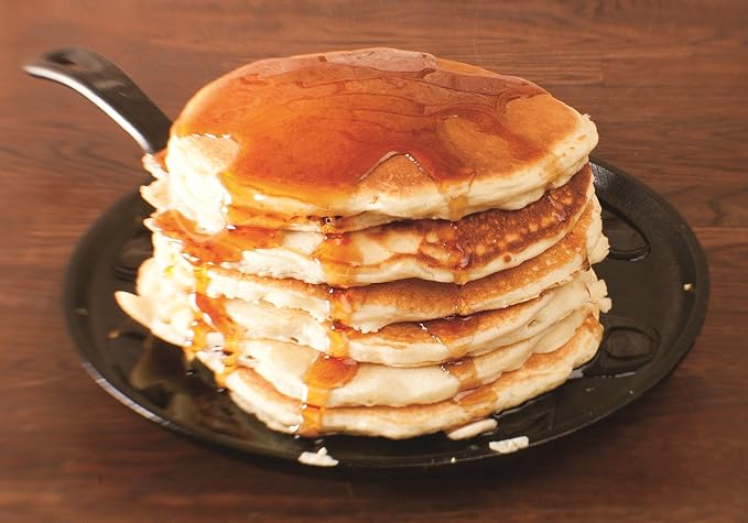 Lodge Round Seasoned Cast Iron Griddle 10.5 Inches - Round-Shaped, Pre-Seasoned Iron Griddle Pan - Non-Toxic, PFAS-Free Cookware - Compatible with Stovetop, Oven, Grill, or Campfire