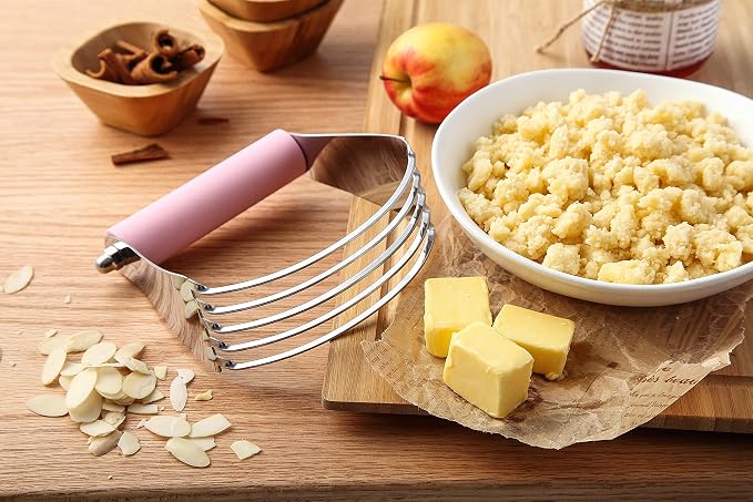 Spring Chef Large Dough Blender For Baking - Pro Pastry Blender - Pink | Heavy Duty Dough Mixer Hand Tool w/ Stainless Steel Blades, Professional Pastry Cutter Tool for Easy Mixing, Dishwasher Safe
