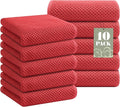 Homaxy 100% Cotton Waffle Weave Kitchen Towels, 10-Pack, Brick Red | Ultra Soft Absorbent Dish Towels, Quick Drying Cleaning Towels, 13 x 28 Inches