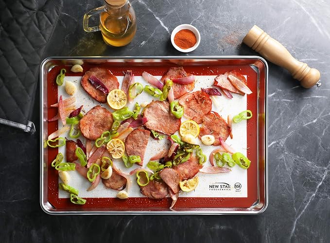 New Star Foodservice 530271 Commercial Grade Silicone Baking Mat Non Stick Pan Liner, 14 x 20 inch (Two-Thirds Size)
