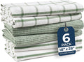 LANE LINEN Cotton Kitchen Towels Set, 6-Pack – Absorbent, Quick-Drying Dish Towels, 18" x 28", Premium Hand and Tea Towels - Olive