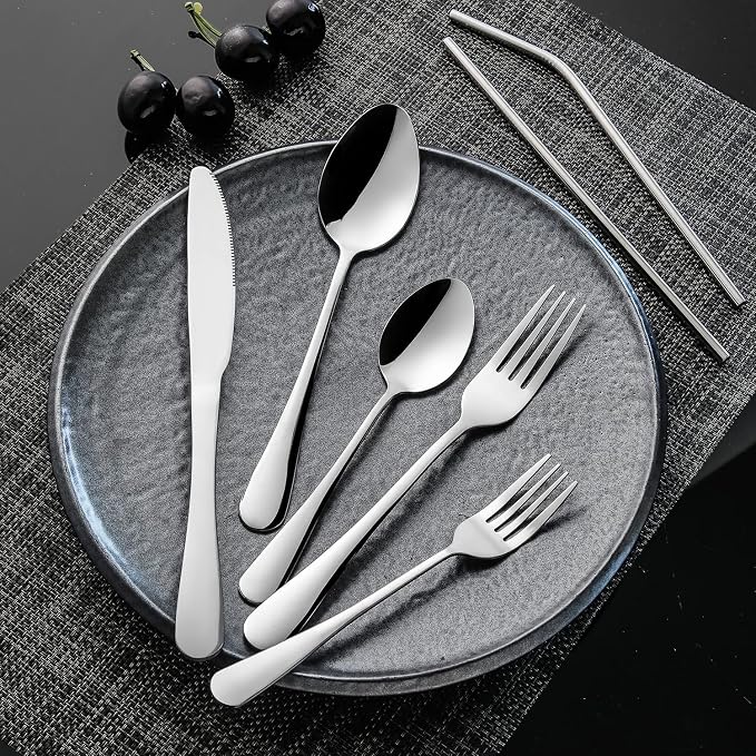 84 Pieces Silverware Service for 12 Flatware Set Stainless Steel Utensils Cutlery Set Dishwasher Safe