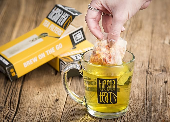 Tiesta Tea Loose Leaf Filters for Brewing | Disposable Infuser for Hot & Iced Drinks, Easy-Fill Steeper, Unbleached Paper, Single-Cup Infuser for Loose Leaves