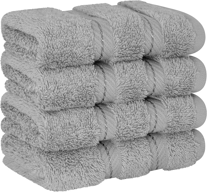 American Soft Linen 100% Cotton Luxury Turkish Towels, 4 PC Washcloth Set | Soft Absorbent Quick Dry OEKO Tex Standard 100 Certificated Durable Machine Washable Premium Hotel Quality